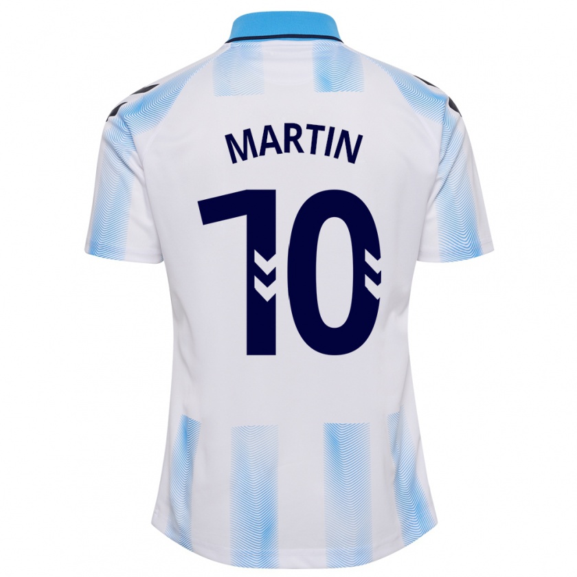 Kandiny Bambino Maglia Jesús Martín #10 Bianco Blu Kit Gara Home 2023/24 Maglietta