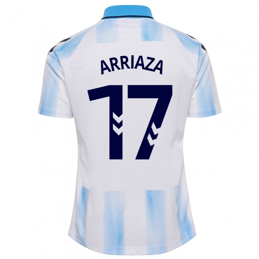 Kandiny Bambino Maglia Pablo Arriaza #17 Bianco Blu Kit Gara Home 2023/24 Maglietta