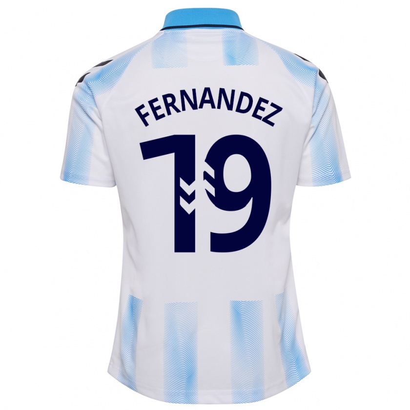 Kandiny Bambino Maglia Raúl Fernández #19 Bianco Blu Kit Gara Home 2023/24 Maglietta