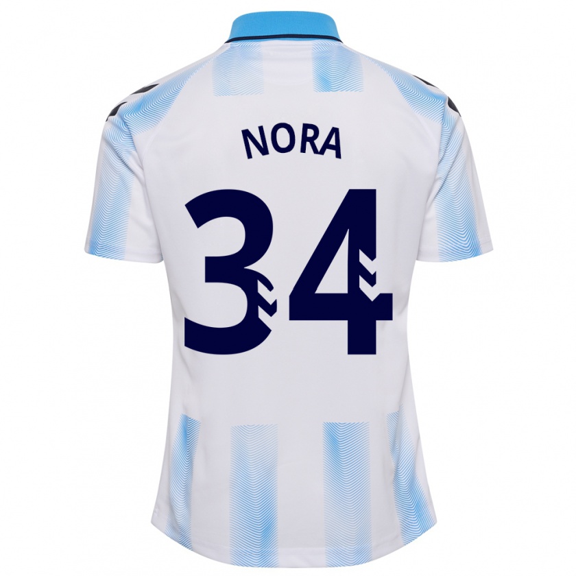 Kandiny Niño Camiseta Nora #34 Blanco Azul 1ª Equipación 2023/24 La Camisa México