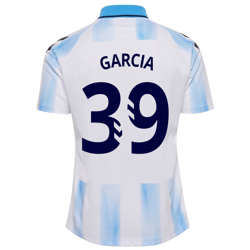 Kandiny Niño Camiseta Claudia García #39 Blanco Azul 1ª Equipación 2023/24 La Camisa México