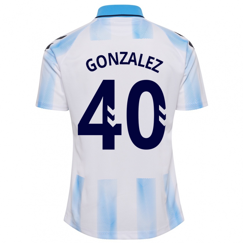 Kandiny Bambino Maglia Carol González #40 Bianco Blu Kit Gara Home 2023/24 Maglietta