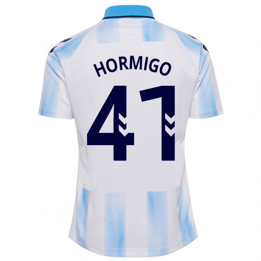 Kandiny Bambino Maglia Cintia Hormigo #41 Bianco Blu Kit Gara Home 2023/24 Maglietta