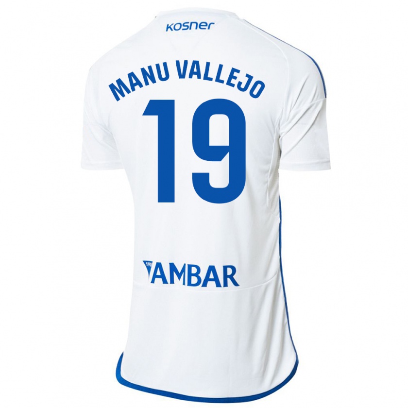 Kandiny Bambino Maglia Manu Vallejo #19 Bianco Kit Gara Home 2023/24 Maglietta