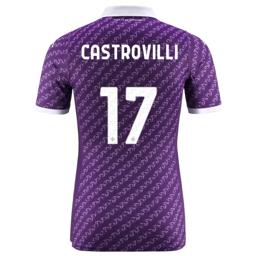 Kandiny Kinder Gaetano Castrovilli #17 Violett Heimtrikot Trikot 2023/24 T-Shirt Österreich