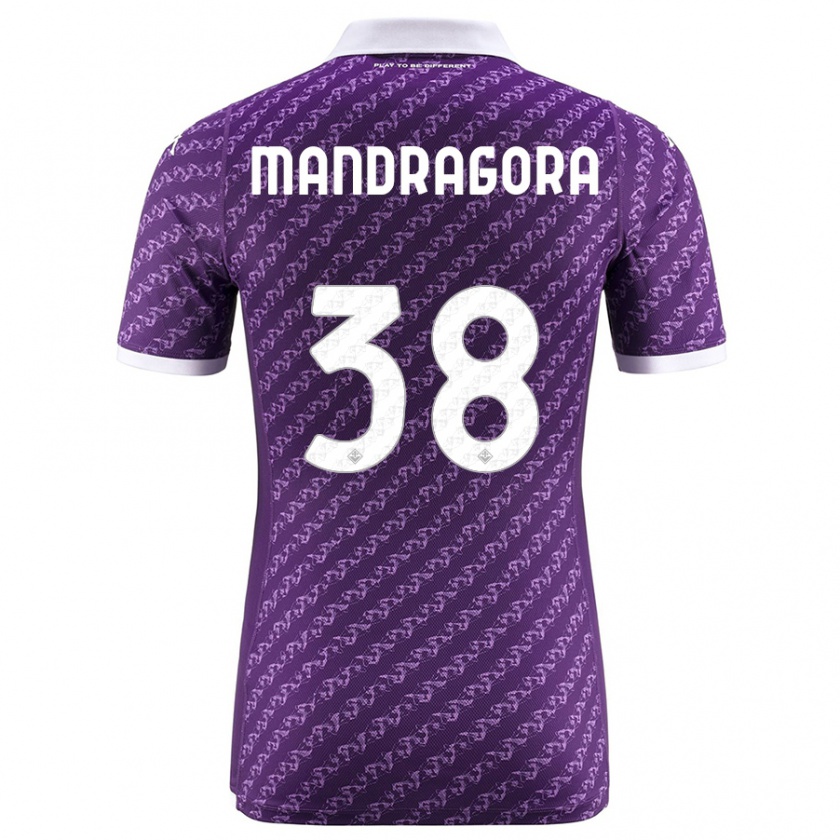 Kandiny Kinder Rolando Mandragora #38 Violett Heimtrikot Trikot 2023/24 T-Shirt Österreich