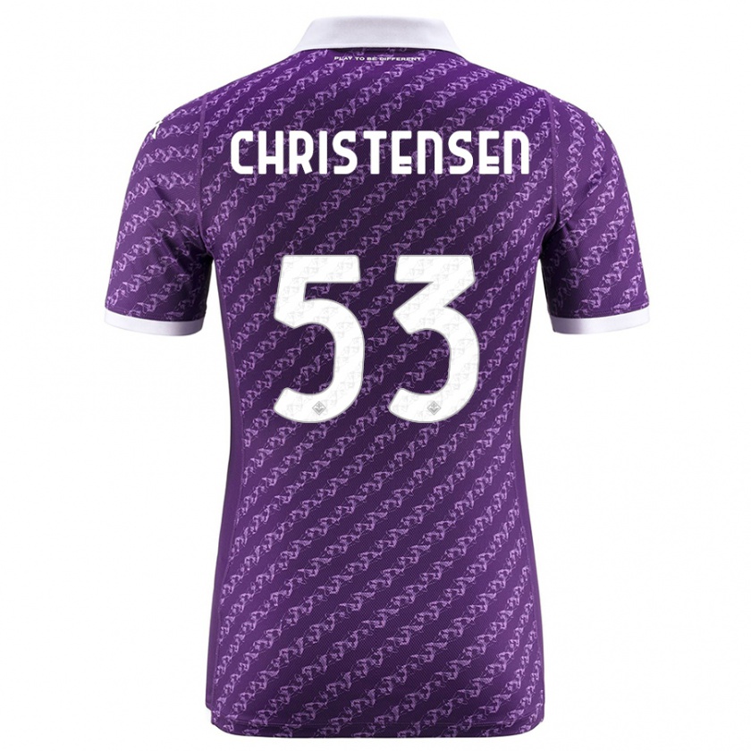 Kandiny Bambino Maglia Oliver Christensen #53 Viola Kit Gara Home 2023/24 Maglietta