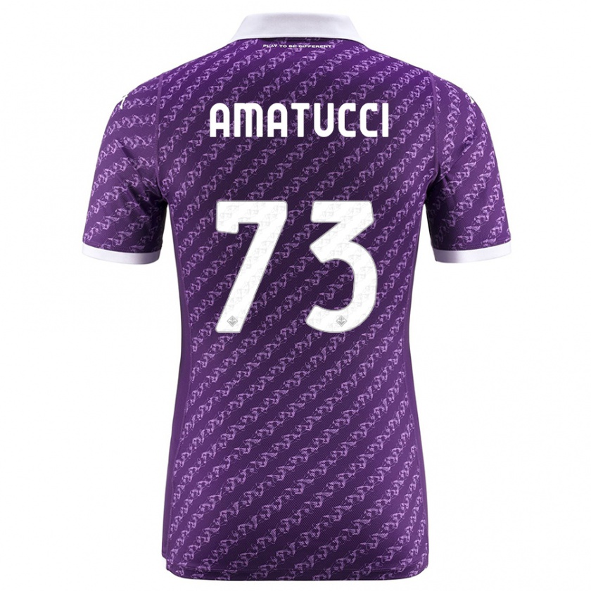 Kandiny Kinder Lorenzo Amatucci #73 Violett Heimtrikot Trikot 2023/24 T-Shirt Österreich