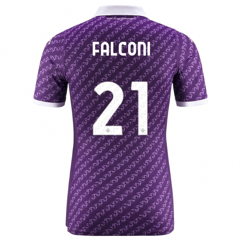 Kandiny Kinderen Niccolò Falconi #21 Viooltje Thuisshirt Thuistenue 2023/24 T-Shirt België