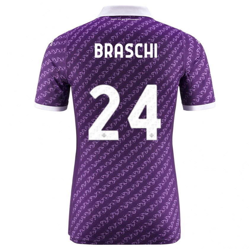 Kandiny Kinder Riccardo Braschi #24 Violett Heimtrikot Trikot 2023/24 T-Shirt Österreich