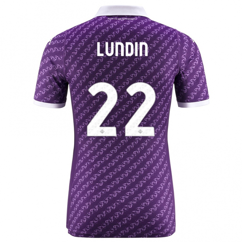 Kandiny Kinder Karin Lundin #22 Violett Heimtrikot Trikot 2023/24 T-Shirt Österreich