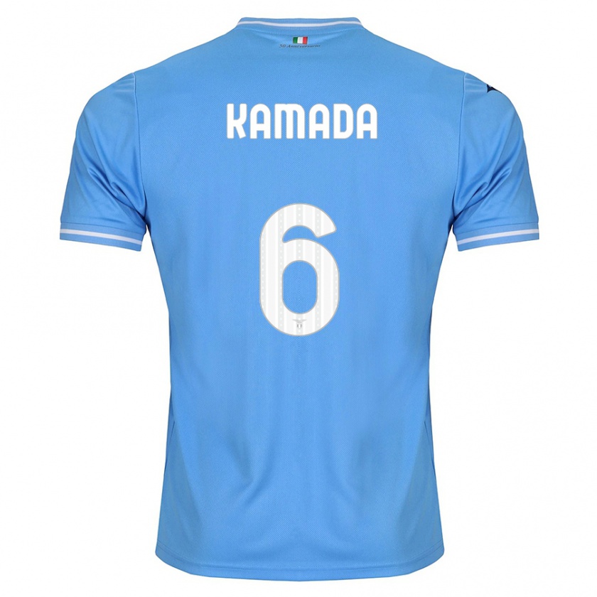 Kandiny Bambino Maglia Daichi Kamada #6 Blu Kit Gara Home 2023/24 Maglietta