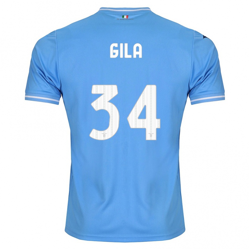 Kandiny Bambino Maglia Mario Gila #34 Blu Kit Gara Home 2023/24 Maglietta