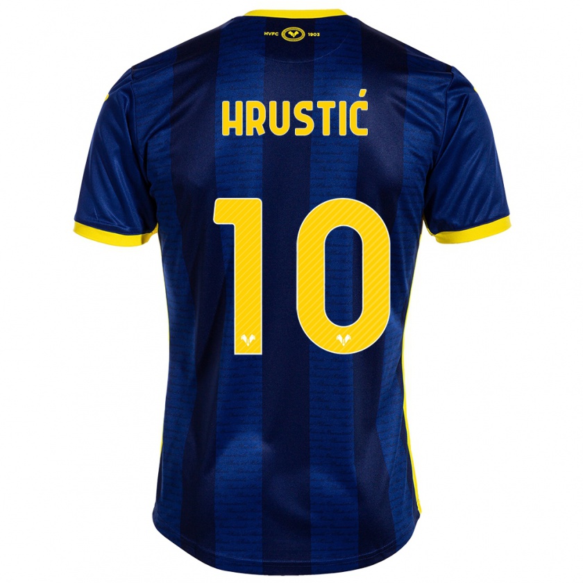 Kandiny Kinder Ajdin Hrustić #10 Marine Heimtrikot Trikot 2023/24 T-Shirt Österreich