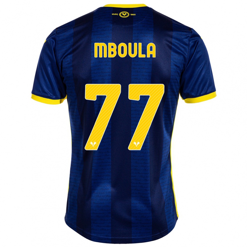 Kandiny Kinderen Jordi Mboula #77 Marine Thuisshirt Thuistenue 2023/24 T-Shirt België