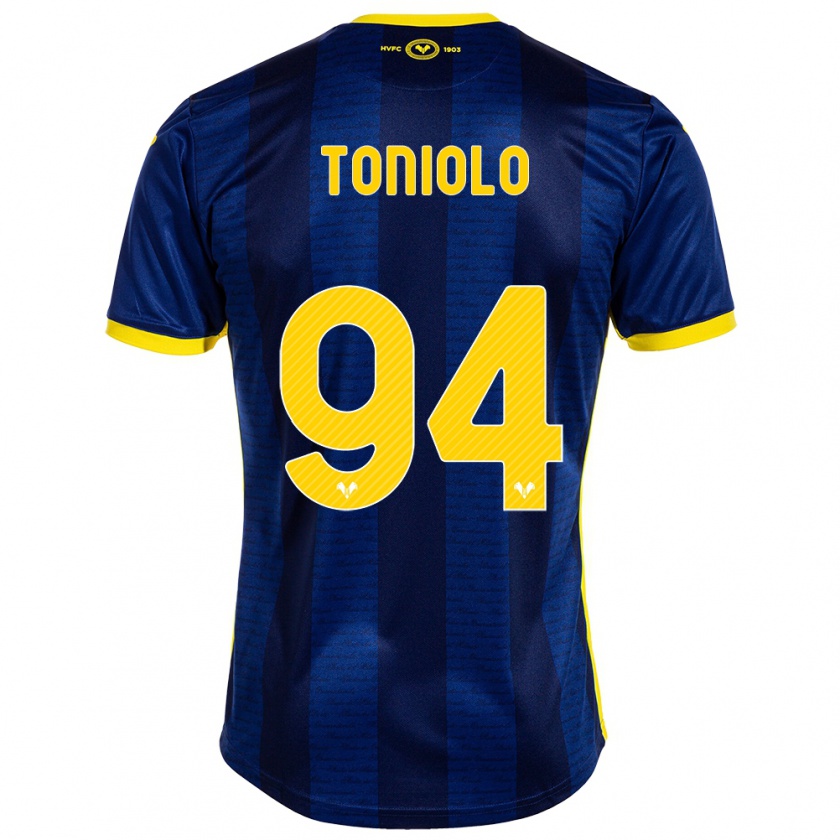 Kandiny Kinder Giacomo Toniolo #94 Marine Heimtrikot Trikot 2023/24 T-Shirt Österreich