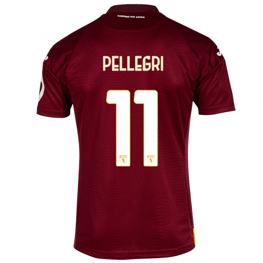 Kandiny Kinderen Pietro Pellegri #11 Donkerrood Thuisshirt Thuistenue 2023/24 T-Shirt België