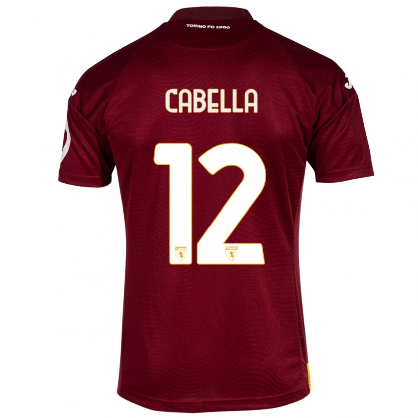 Kandiny Kinderen Matteo Cabella #12 Donkerrood Thuisshirt Thuistenue 2023/24 T-Shirt België