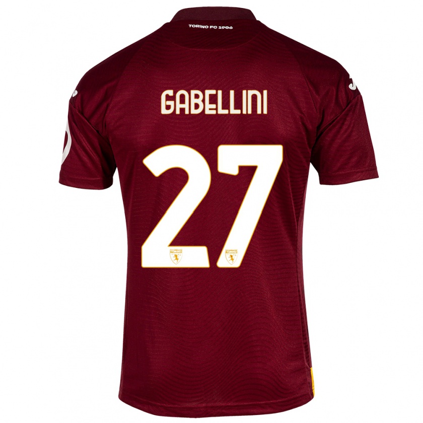 Kandiny Kinderen Tommaso Gabellini #27 Donkerrood Thuisshirt Thuistenue 2023/24 T-Shirt België