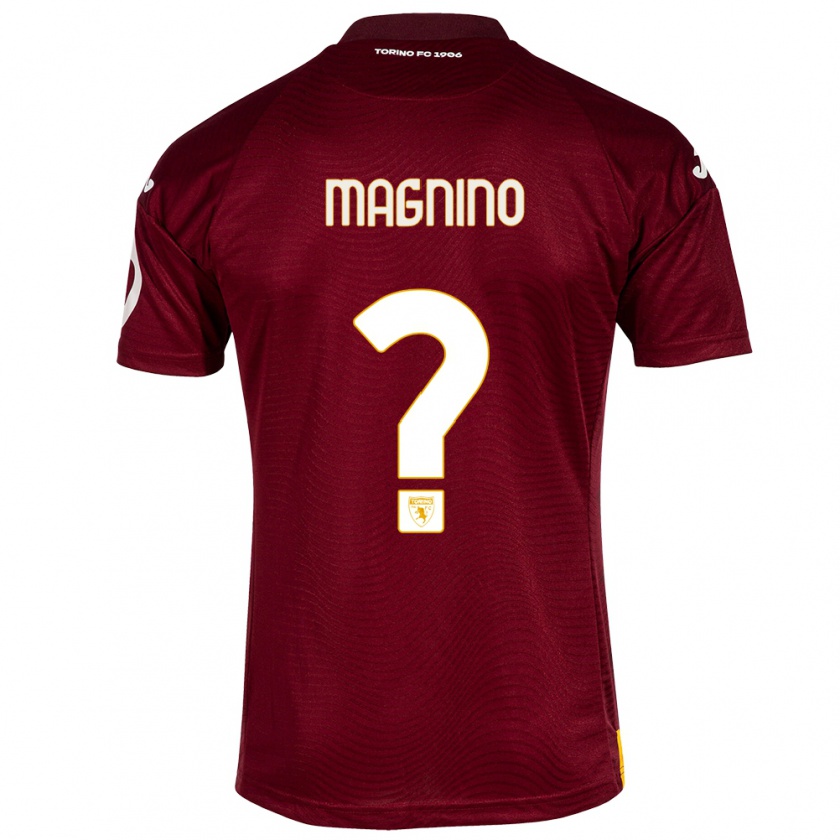 Kandiny Kinderen Emanuele Magnino #0 Donkerrood Thuisshirt Thuistenue 2023/24 T-Shirt België