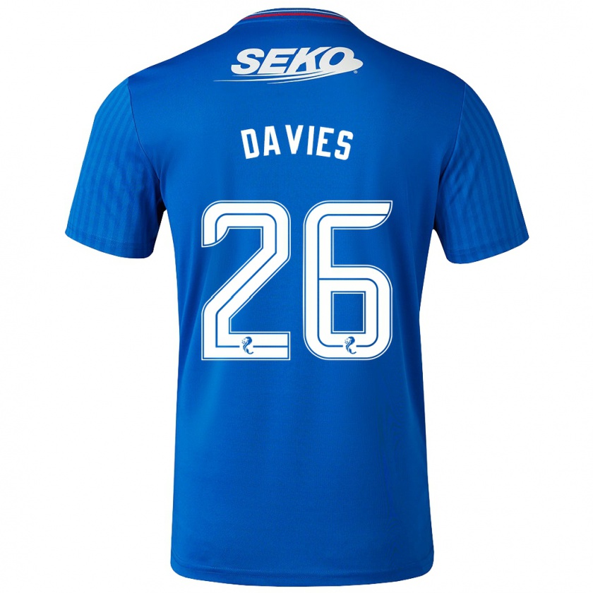 Kandiny Kinder Ben Davies #26 Blau Heimtrikot Trikot 2023/24 T-Shirt Österreich