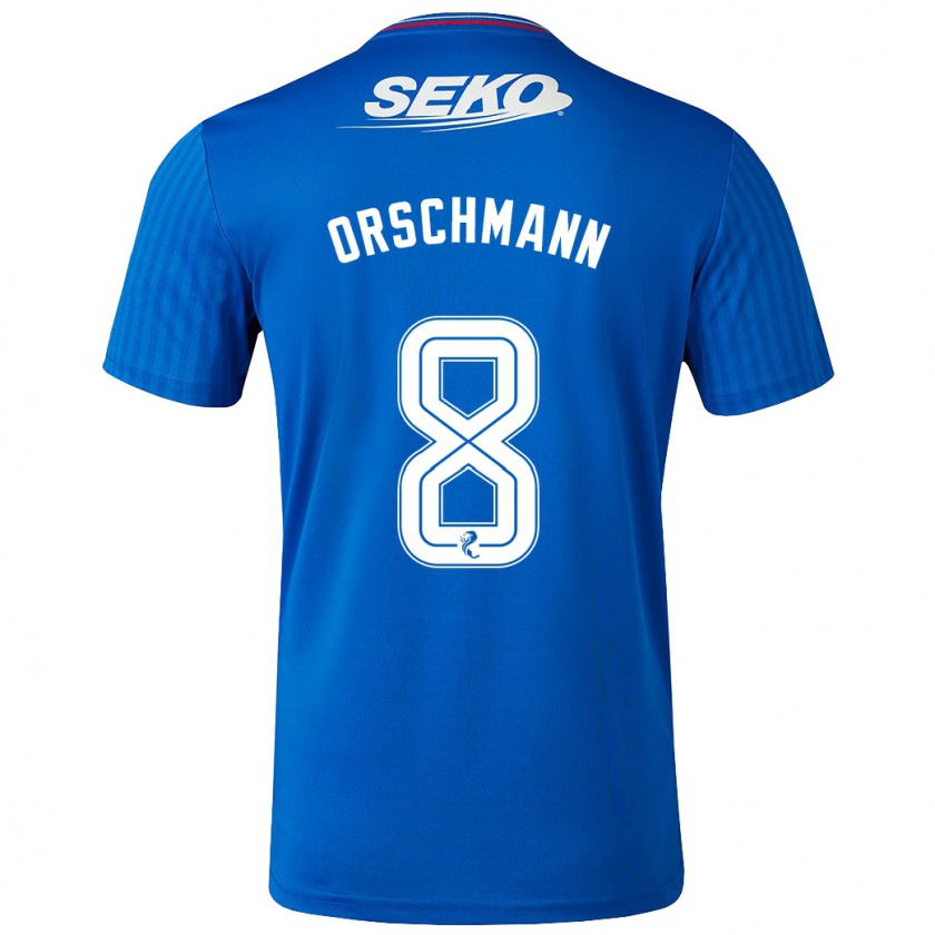 Kandiny Niño Camiseta Dina Orschmann #8 Azul 1ª Equipación 2023/24 La Camisa México