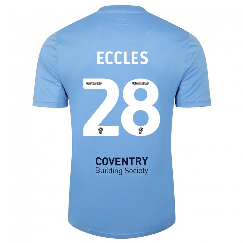 Kandiny Niño Camiseta Josh Eccles #28 Cielo Azul 1ª Equipación 2023/24 La Camisa