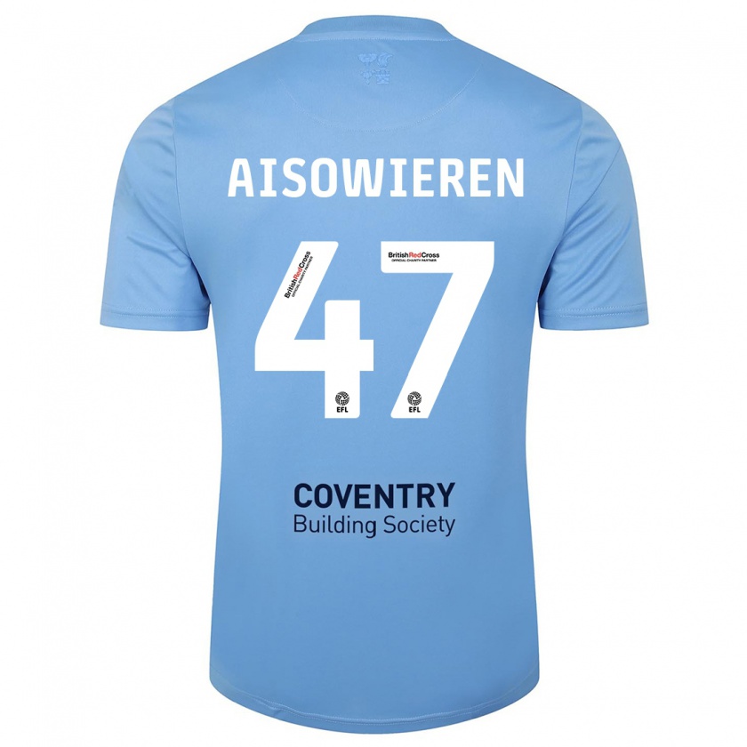 Kandiny Bambino Maglia Evan Eghosa Aisowieren #47 Cielo Blu Kit Gara Home 2023/24 Maglietta