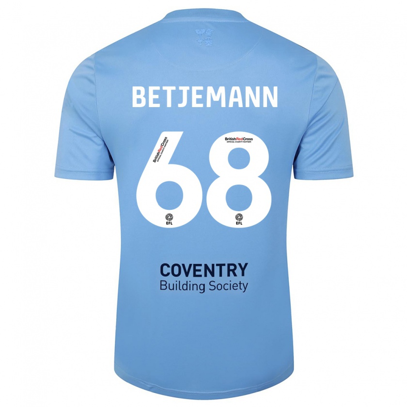 Kandiny Kinderen Elliot Betjemann #68 Hemelsblauw Thuisshirt Thuistenue 2023/24 T-Shirt België