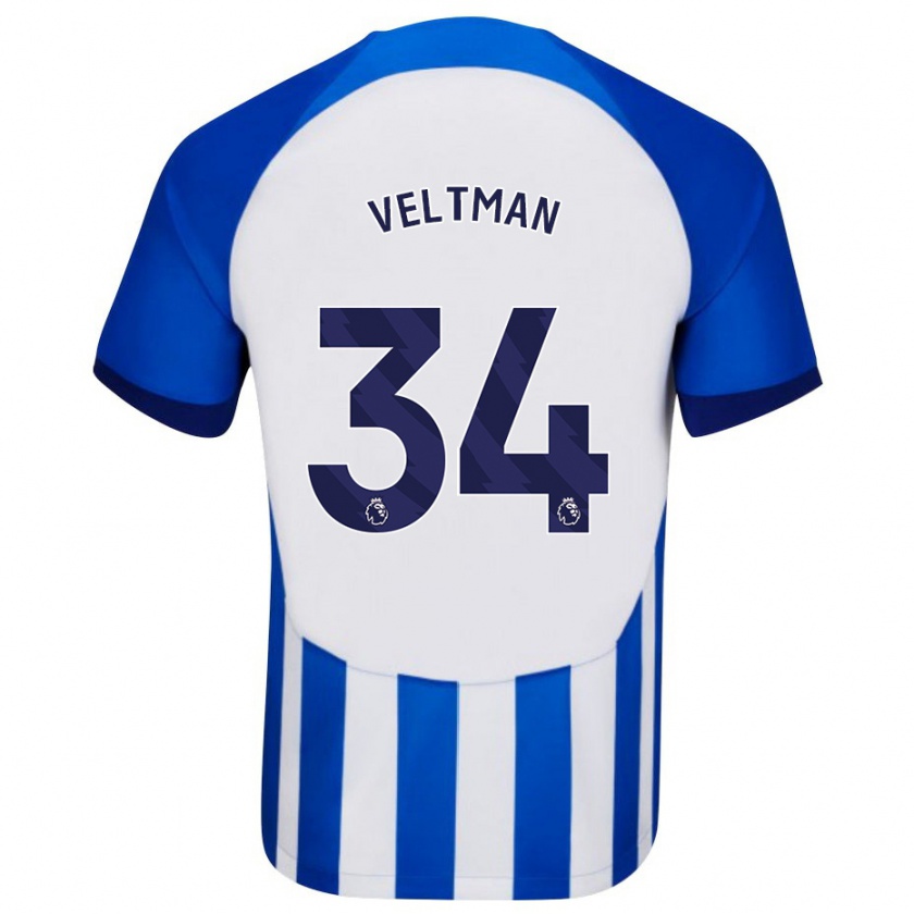 Kandiny Niño Camiseta Joël Veltman #34 Azul 1ª Equipación 2023/24 La Camisa