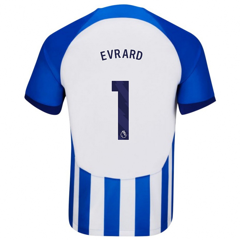 Kandiny Bambino Maglia Nicky Evrard #1 Blu Kit Gara Home 2023/24 Maglietta