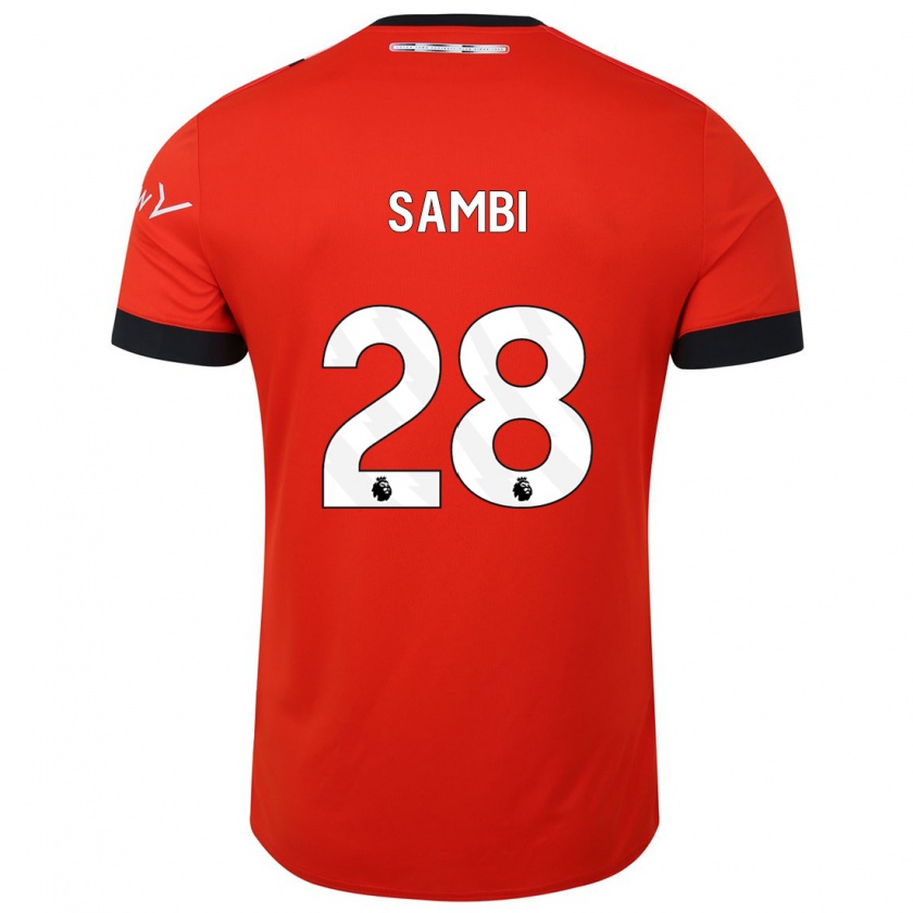 Kandiny Bambino Maglia Albert Sambi Lokonga #28 Rosso Kit Gara Home 2023/24 Maglietta