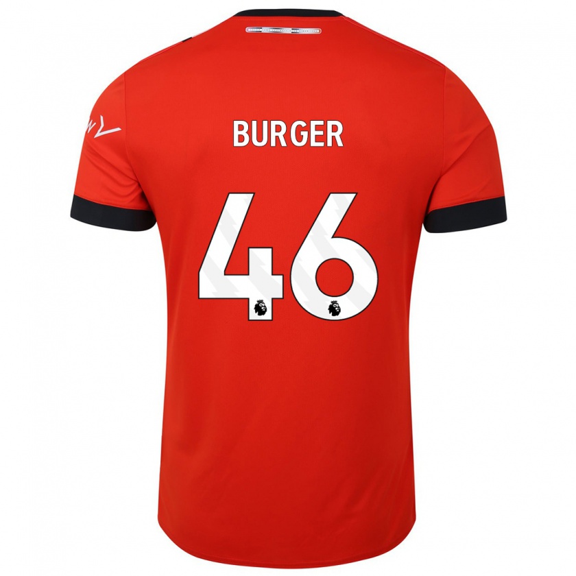 Kandiny Bambino Maglia Jake Burger #46 Rosso Kit Gara Home 2023/24 Maglietta