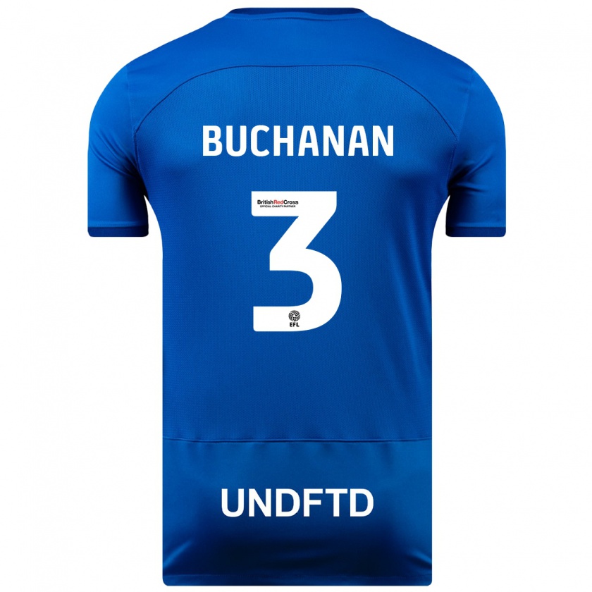 Kandiny Kinderen Lee Buchanan #3 Blauw Thuisshirt Thuistenue 2023/24 T-Shirt België