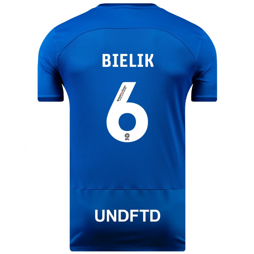 Kandiny Kinderen Krystian Bielik #6 Blauw Thuisshirt Thuistenue 2023/24 T-Shirt België