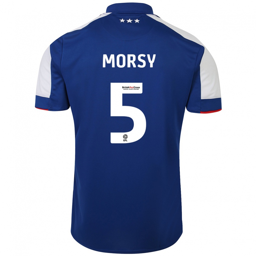 Kandiny Bambino Maglia Samy Morsy #5 Blu Kit Gara Home 2023/24 Maglietta