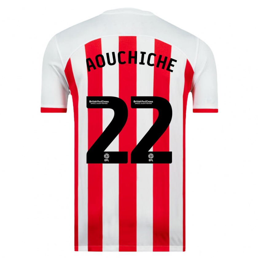 Kandiny Niño Camiseta Adil Aouchiche #22 Blanco 1ª Equipación 2023/24 La Camisa