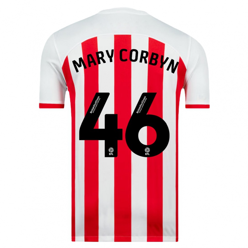 Kandiny Niño Camiseta Mary Corbyn #46 Blanco 1ª Equipación 2023/24 La Camisa