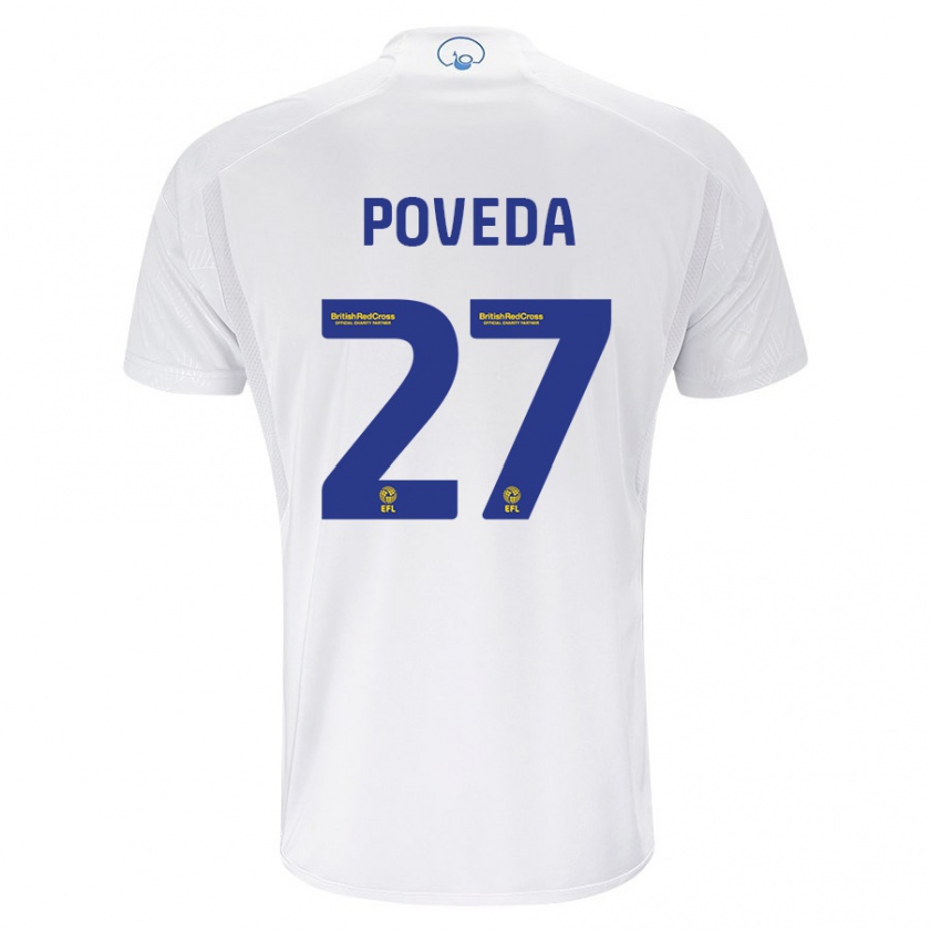 Kandiny Bambino Maglia Ian Poveda #27 Bianco Kit Gara Home 2023/24 Maglietta