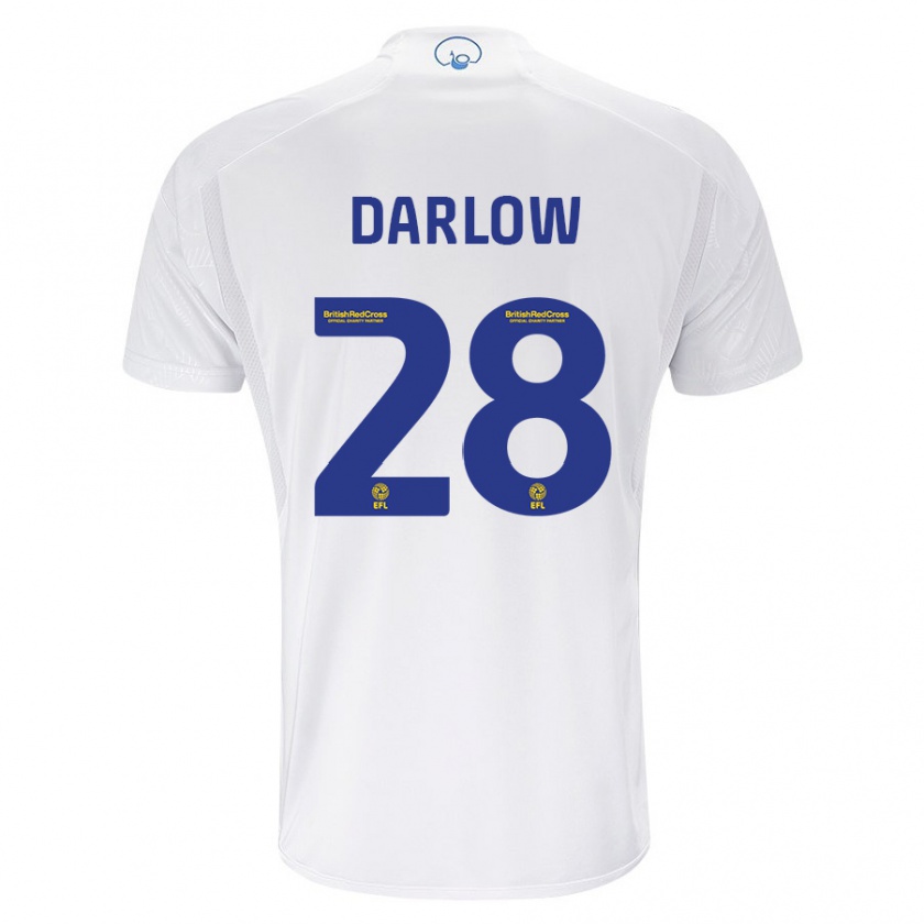 Kandiny Kinderen Karl Darlow #28 Wit Thuisshirt Thuistenue 2023/24 T-Shirt België