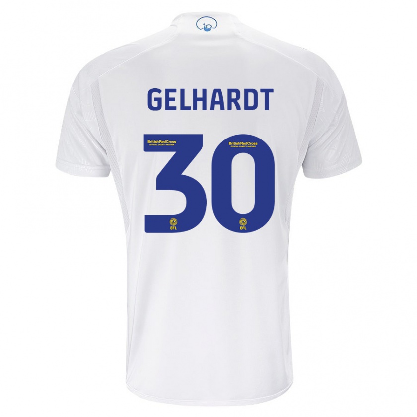 Kandiny Kinderen Joe Gelhardt #30 Wit Thuisshirt Thuistenue 2023/24 T-Shirt België