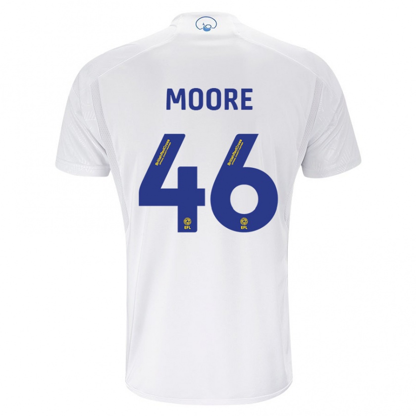 Kandiny Kinderen Kris Moore #46 Wit Thuisshirt Thuistenue 2023/24 T-Shirt België