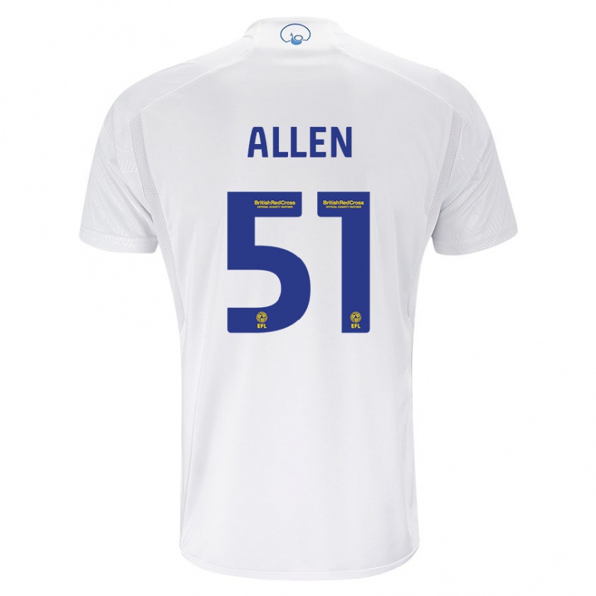 Kandiny Kinderen Charlie Allen #51 Wit Thuisshirt Thuistenue 2023/24 T-Shirt België