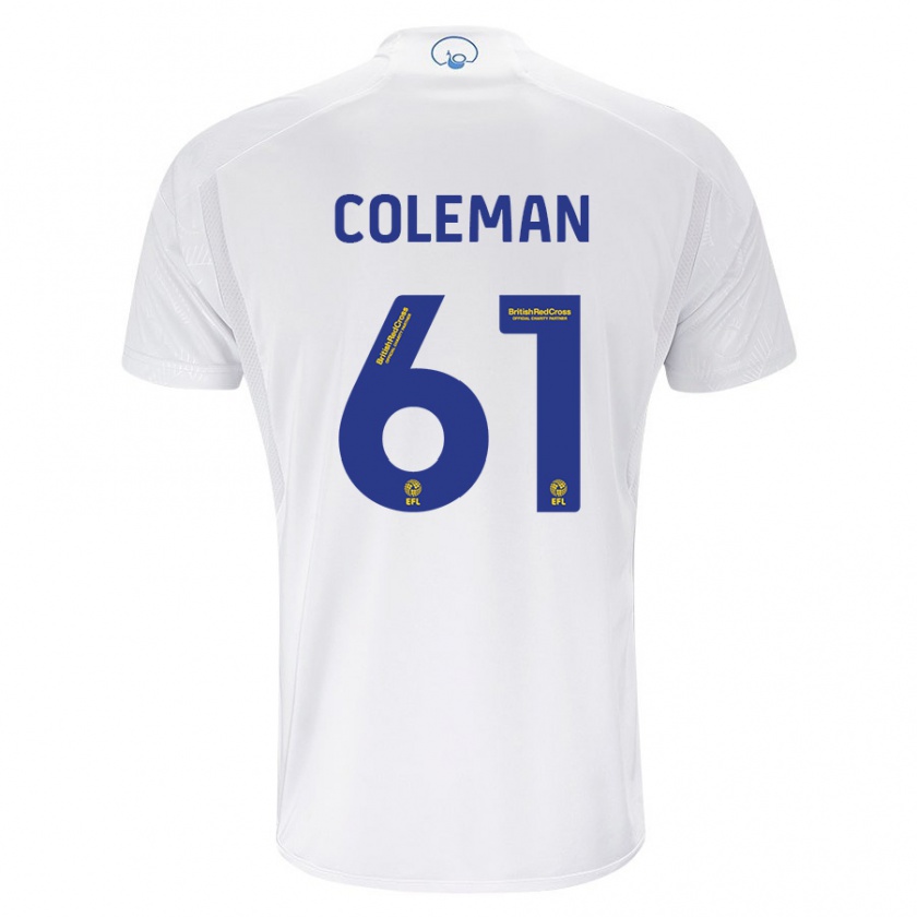 Kandiny Bambino Maglia Cian Coleman #61 Bianco Kit Gara Home 2023/24 Maglietta