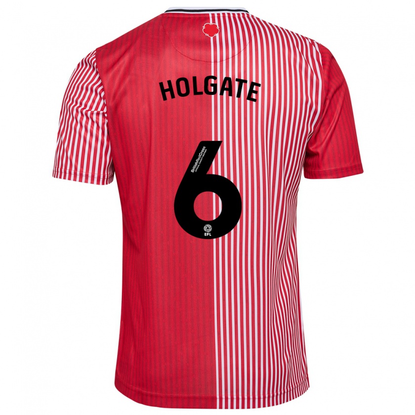 Kandiny Niño Camiseta Mason Holgate #6 Rojo 1ª Equipación 2023/24 La Camisa