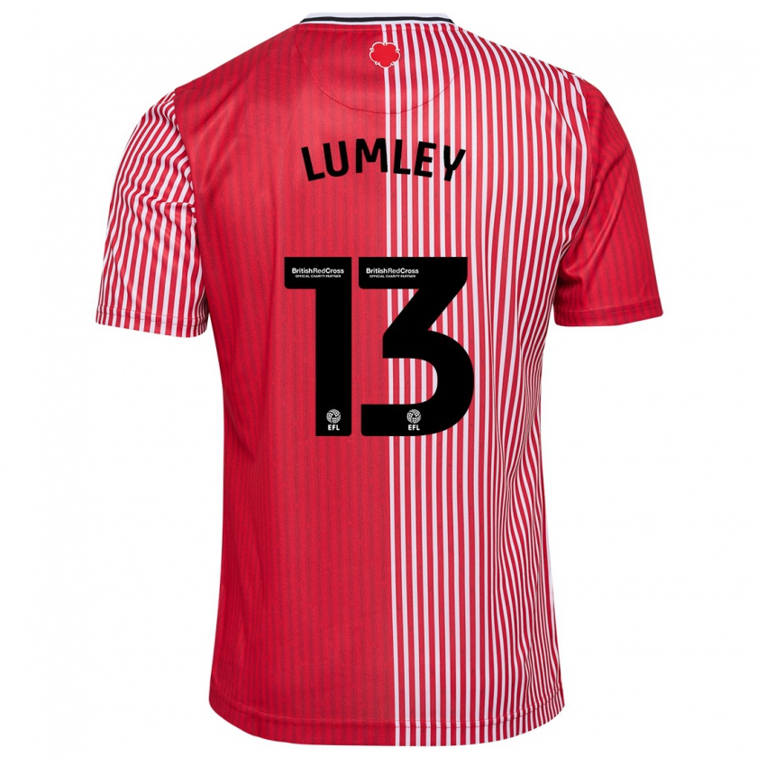 Kandiny Niño Camiseta Joe Lumley #13 Rojo 1ª Equipación 2023/24 La Camisa