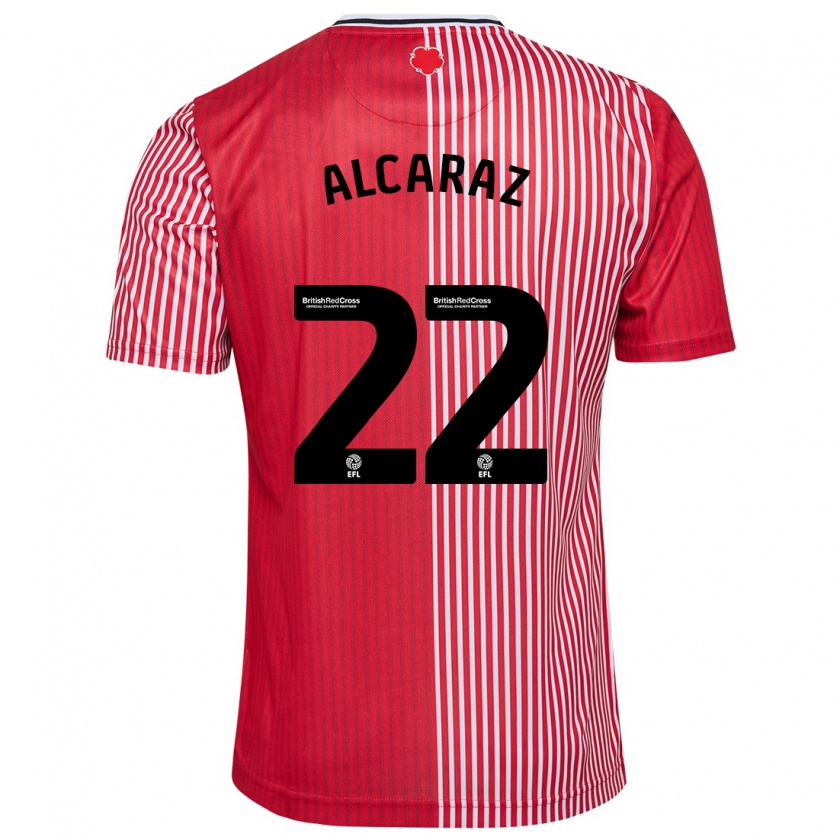 Kandiny Niño Camiseta Carlos Alcaraz #22 Rojo 1ª Equipación 2023/24 La Camisa