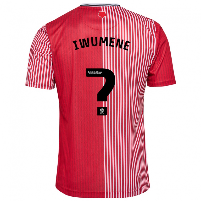 Kandiny Kinderen Alex Stepien-Iwumene #0 Rood Thuisshirt Thuistenue 2023/24 T-Shirt België