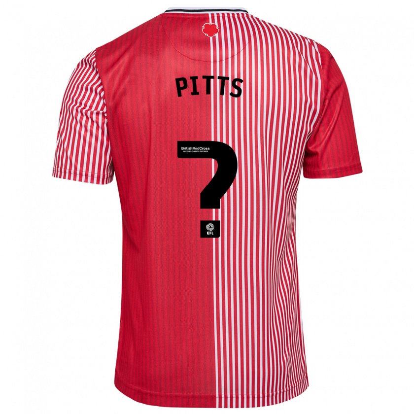 Kandiny Niño Camiseta Josh Pitts #0 Rojo 1ª Equipación 2023/24 La Camisa