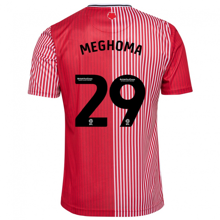 Kandiny Kinderen Jayden Meghoma #29 Rood Thuisshirt Thuistenue 2023/24 T-Shirt België